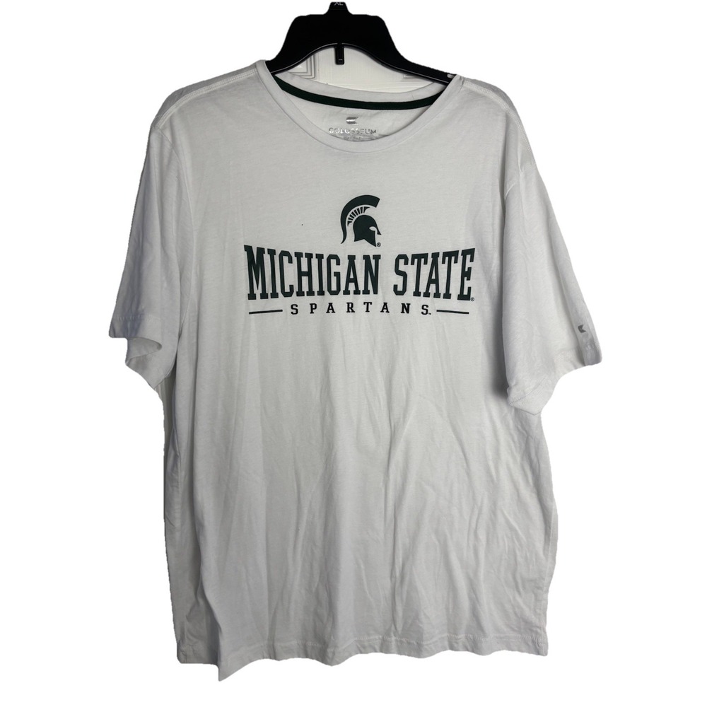 Colosseum Michigan State University MSU XL White Green Graphic T Shirt